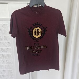Vintage Disney Hanes The Hollywood Tower Hotel Maroon Disneyland World Small